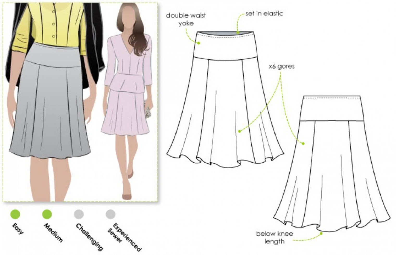 Style Arc Paper Sewing Pattern Gorgeous Gore Skirt