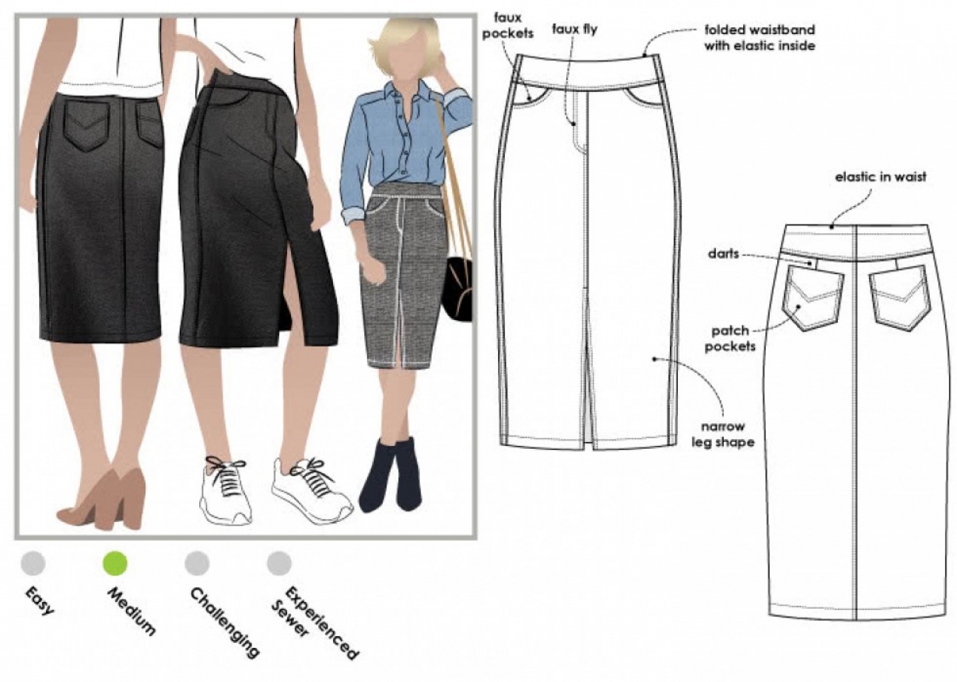 Style Arc Paper Sewing Pattern Charlie Skirt