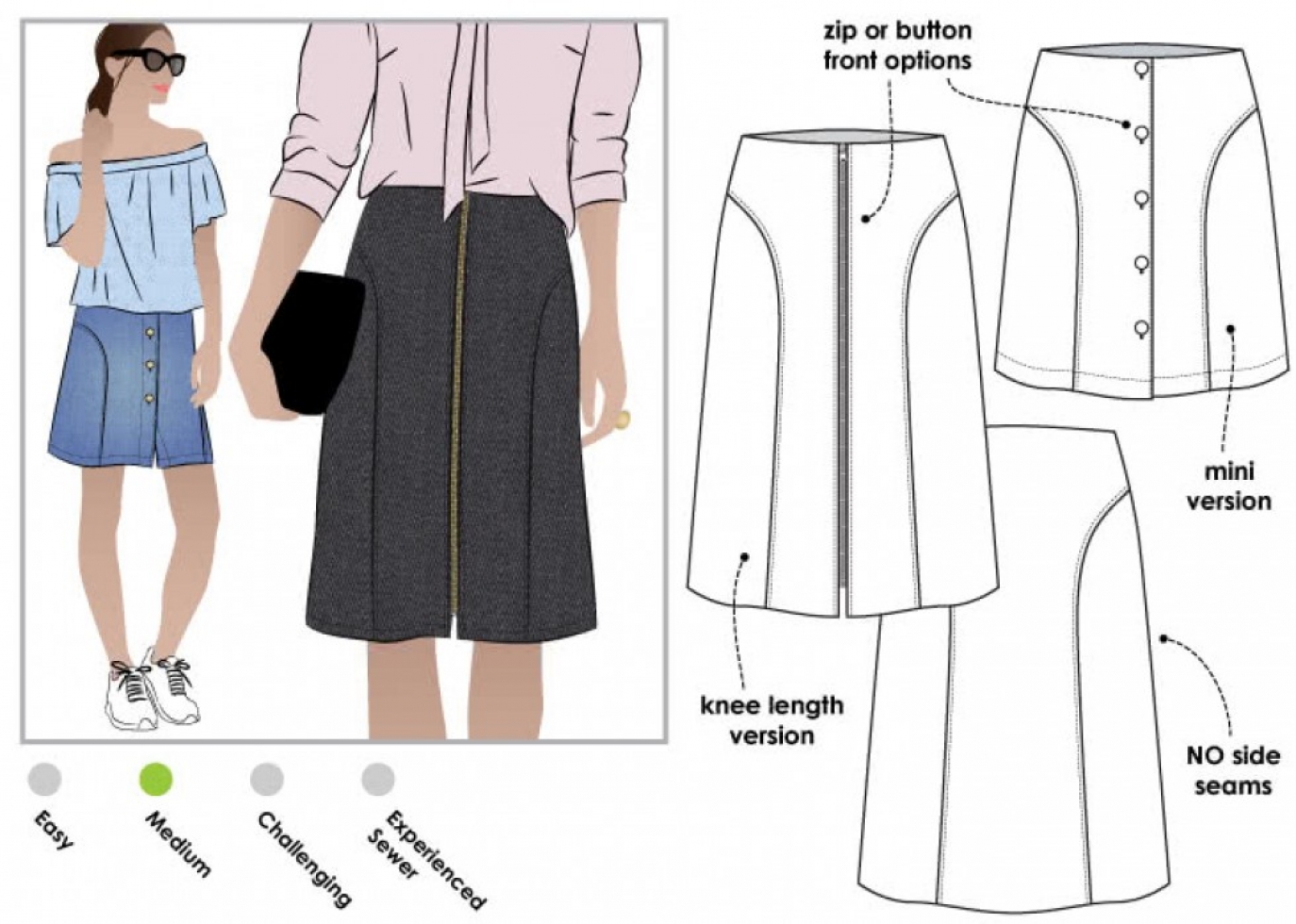 Style Arc Paper Sewing Pattern Goldie Skirt
