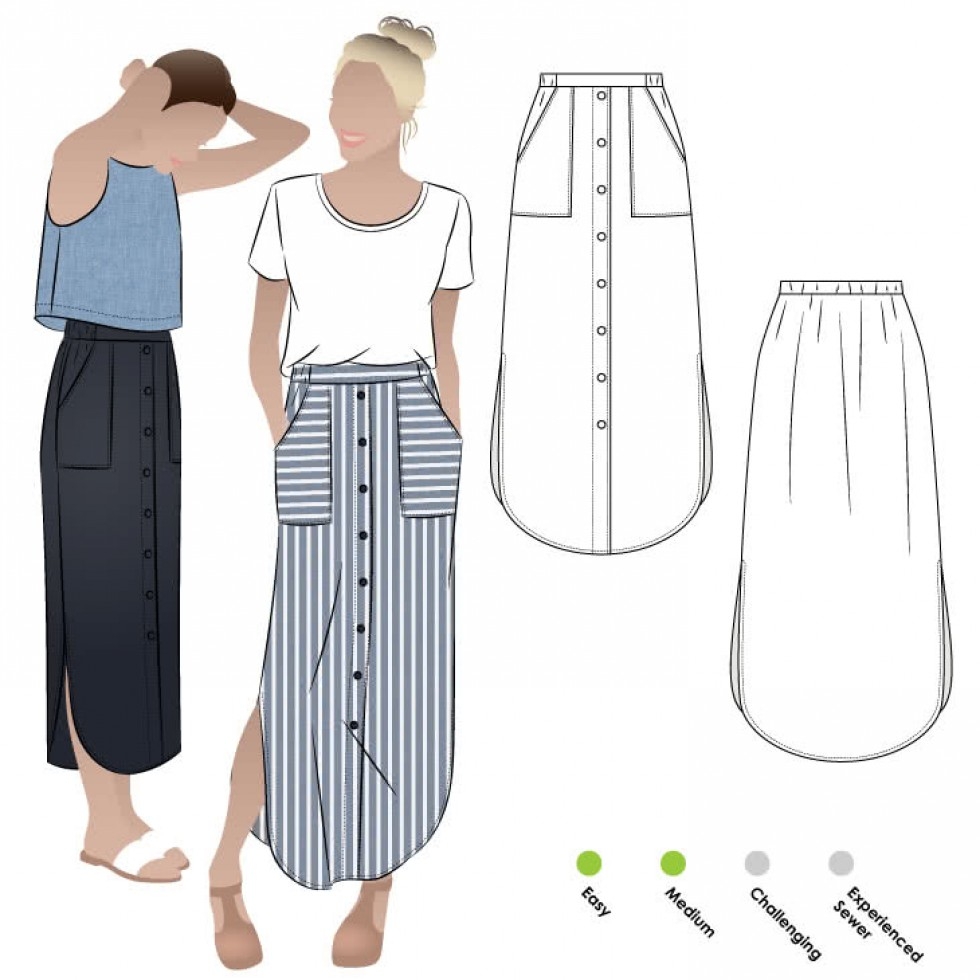 Style Arc Paper Sewing Pattern Indigo Maxi Skirt