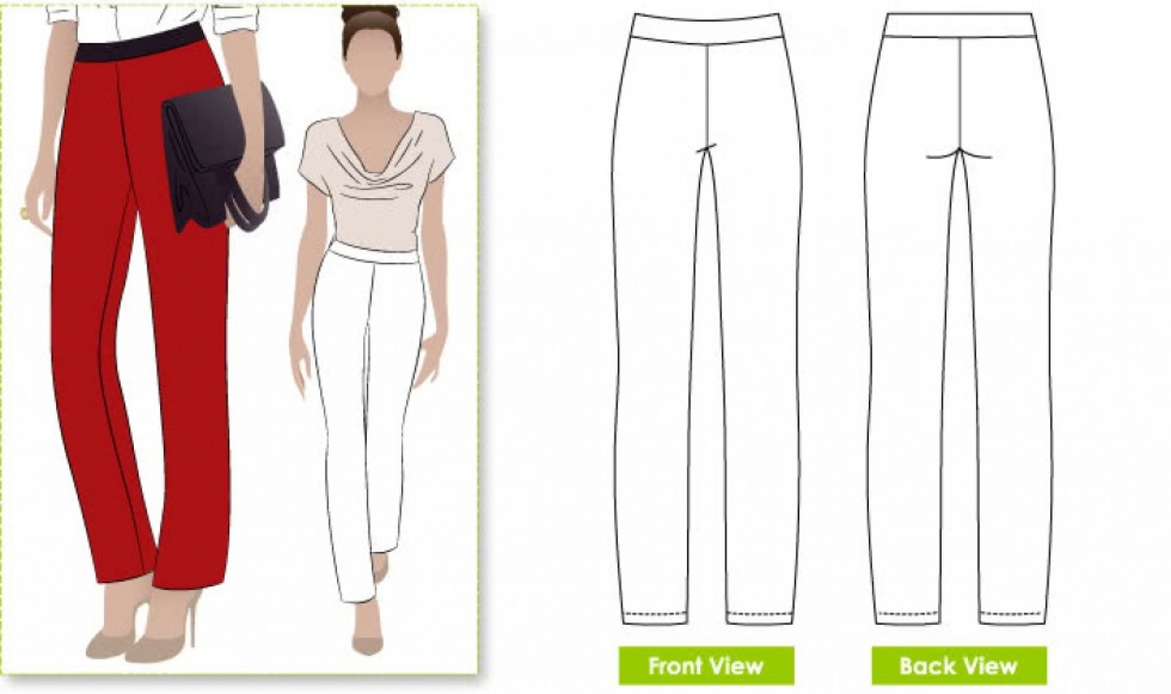 Style Arc Paper Sewing Pattern Barbs Stretch Pants