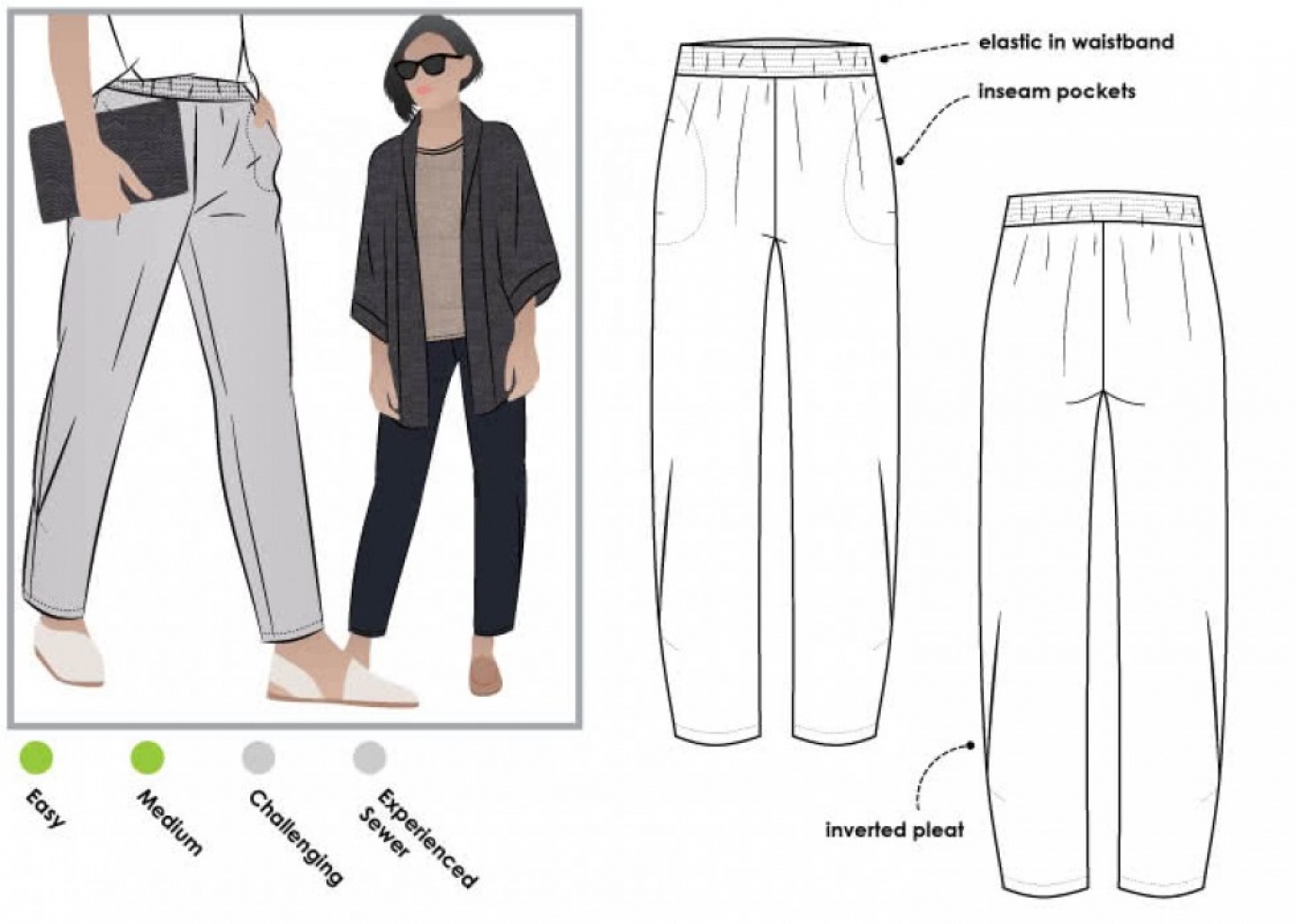 Style Arc Paper Sewing Pattern Besharl Pants