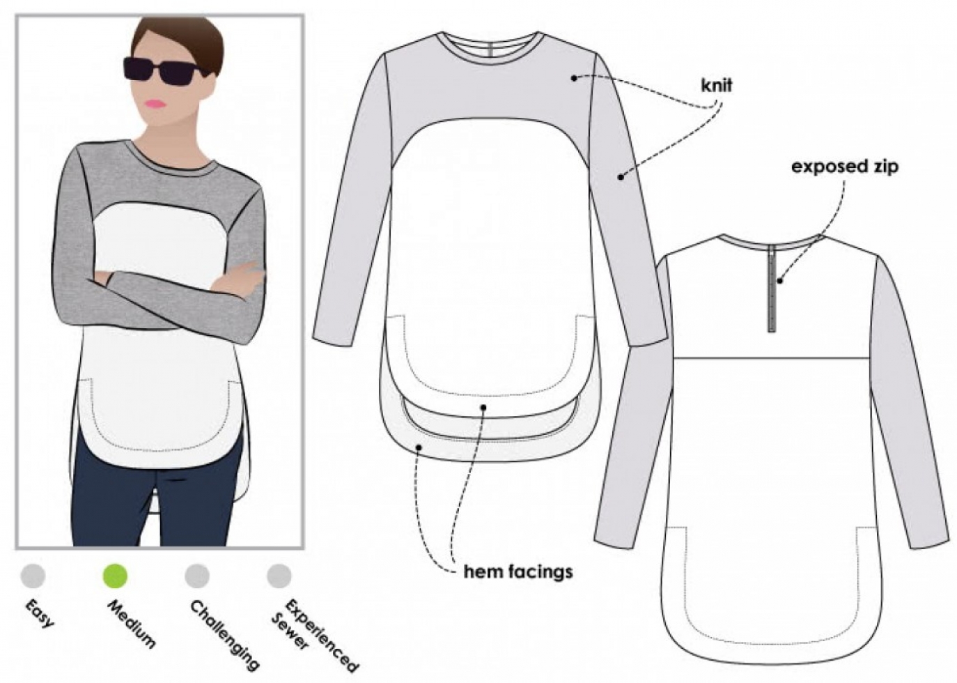 Style Arc Paper Sewing Pattern Avery Tunic Top