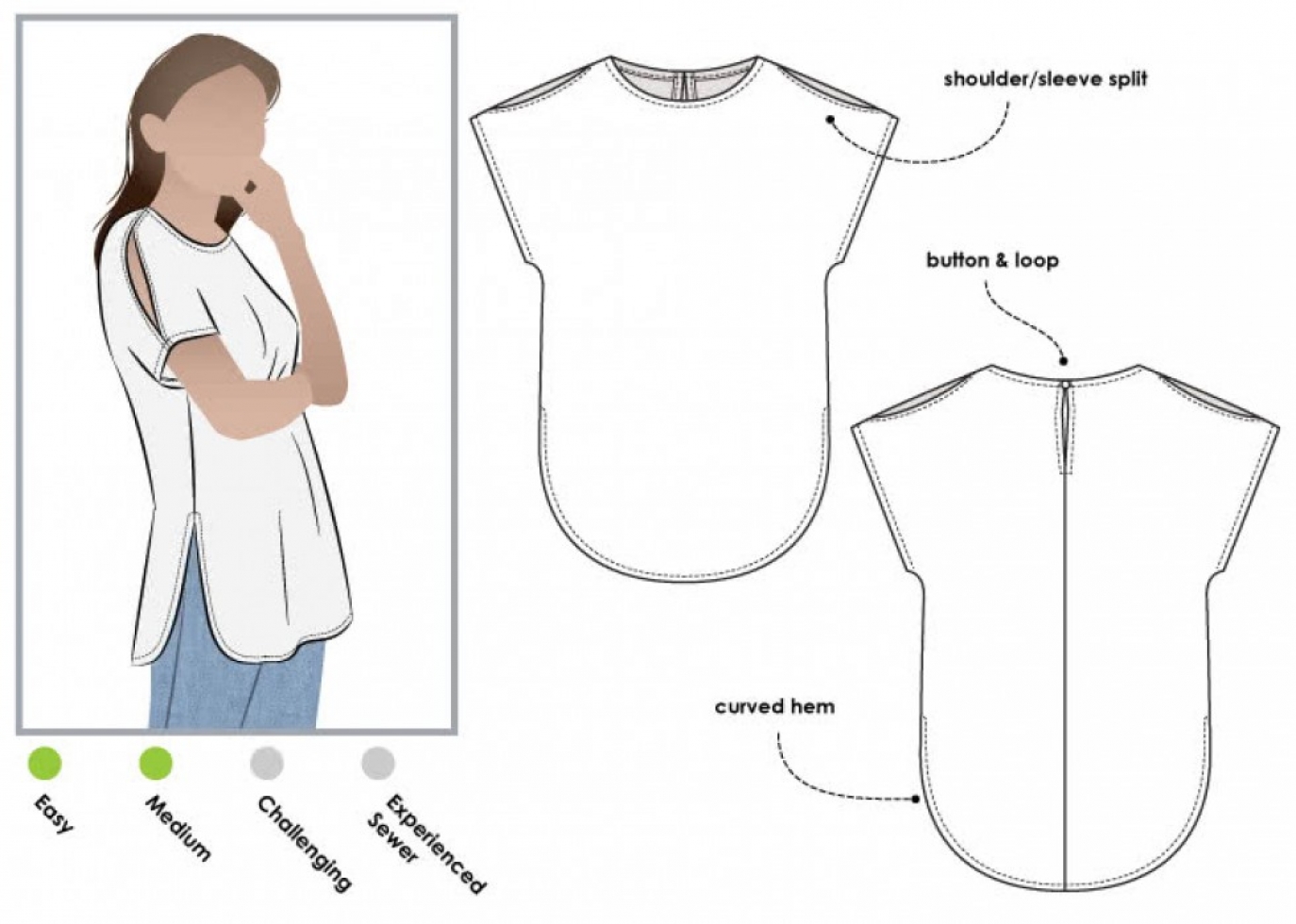 Style Arc Paper Sewing Pattern Rae Tunic Top