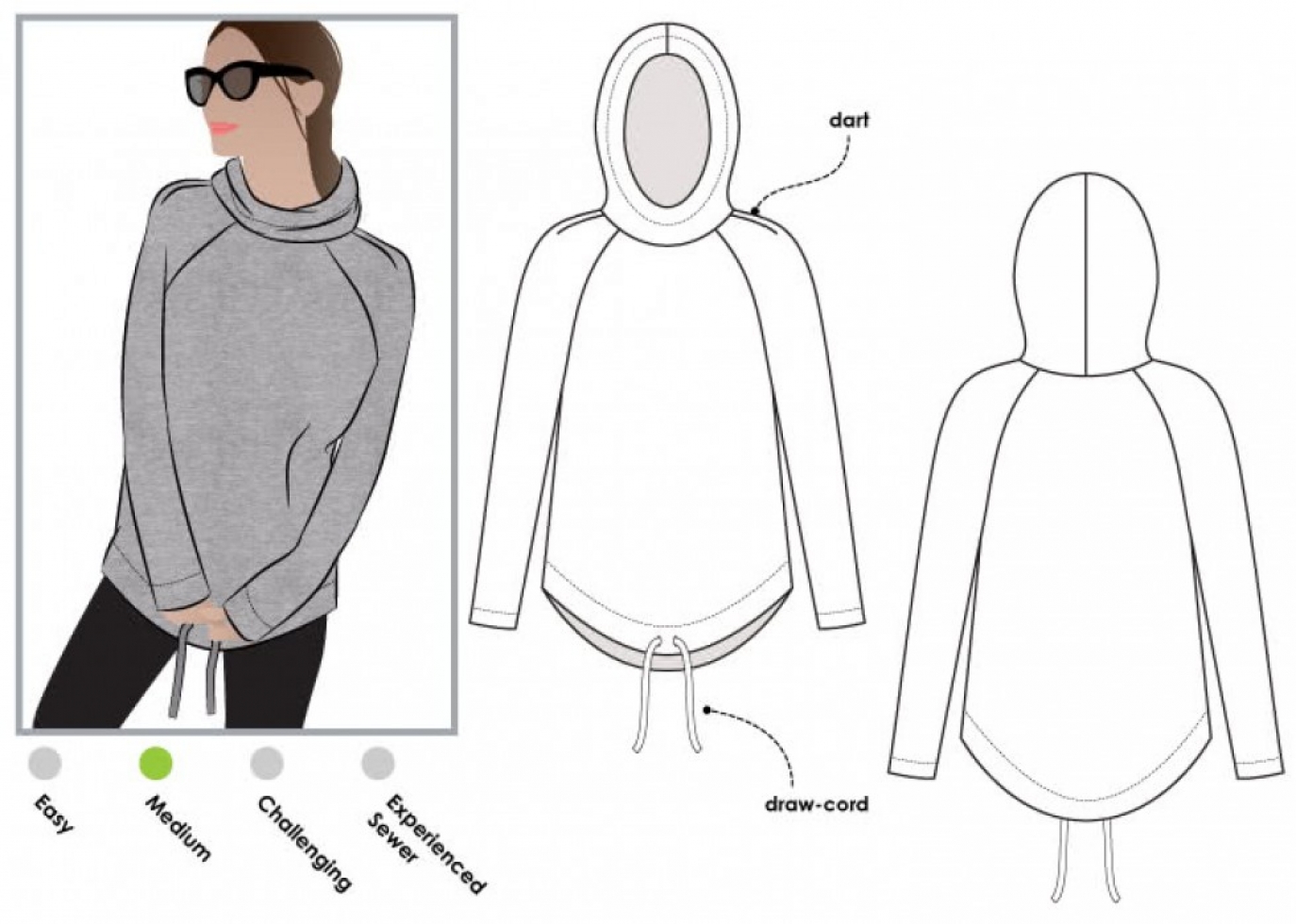 Style Arc Paper Sewing Pattern Josie Hoodie