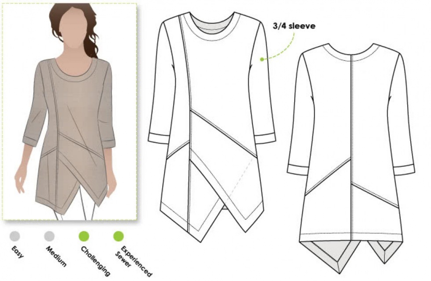 Style Arc Paper Sewing Pattern Lani Tunic Top