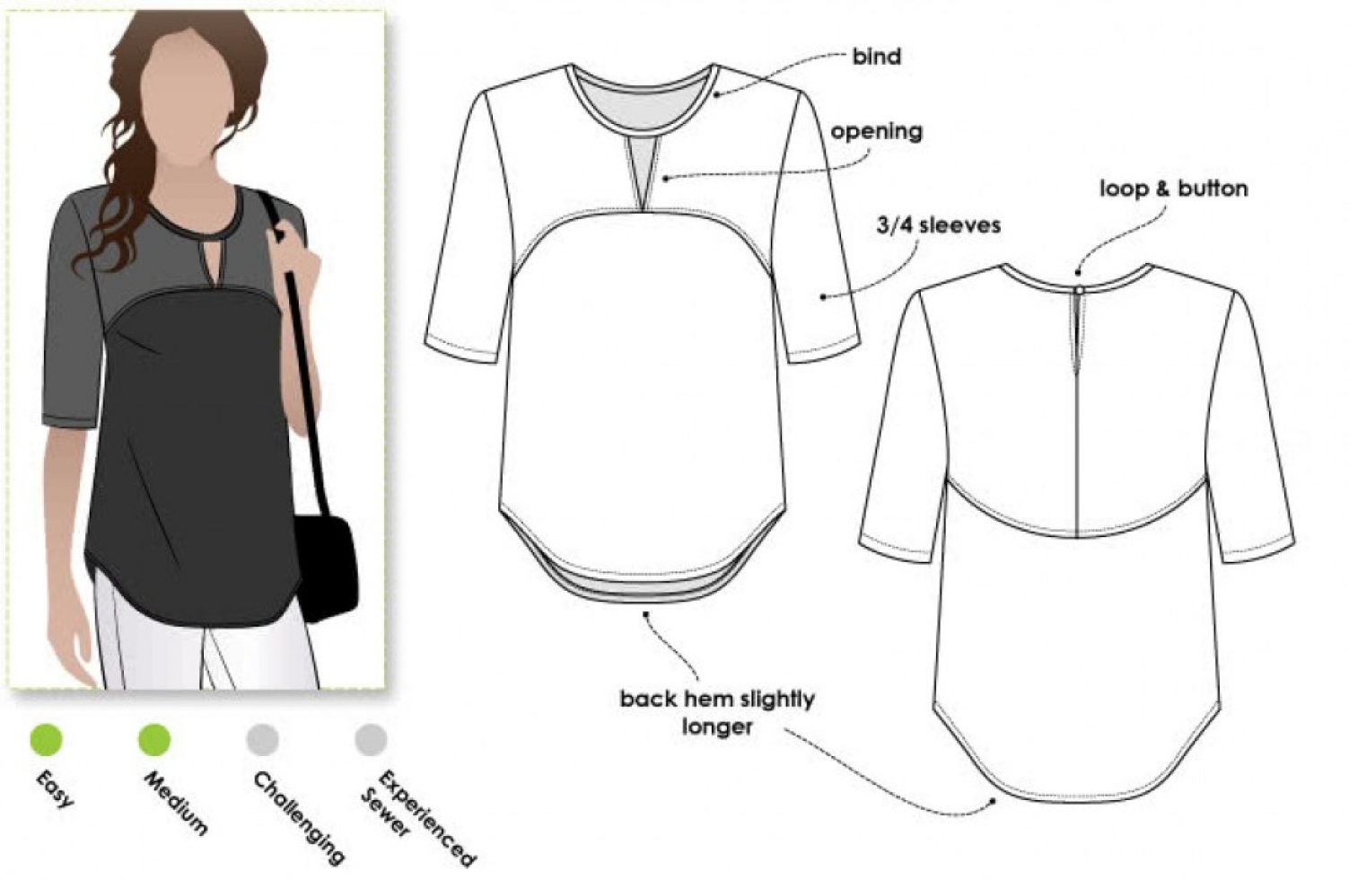 Style Arc Paper Sewing Pattern Dixie Top