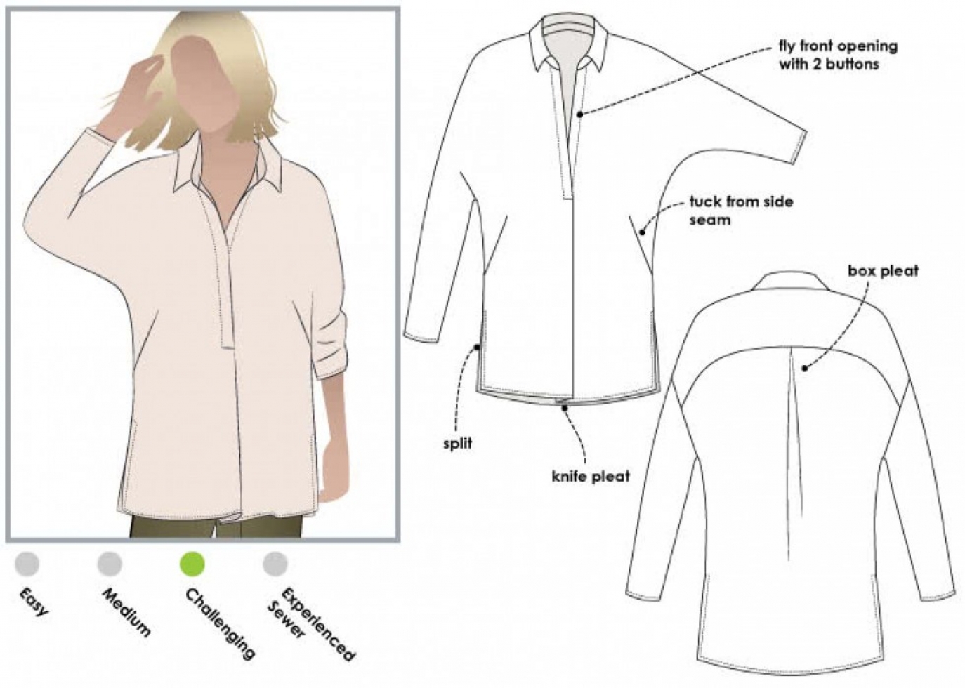 Style Arc Paper Sewing Pattern Trudy Tunic Top