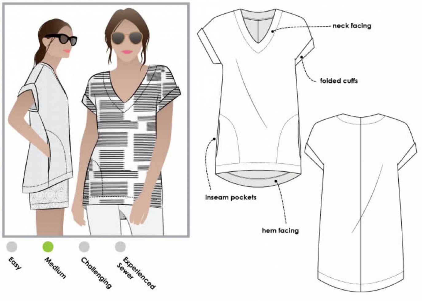 Style Arc Paper Sewing Pattern Elani Tunic Top