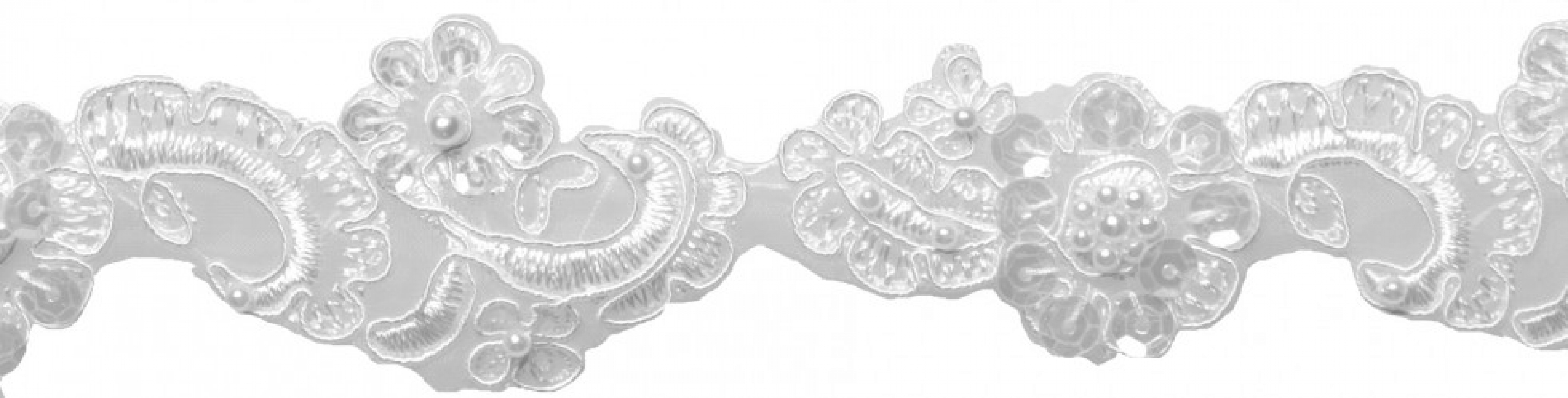 Simplicity Sequin Pearl Trim White