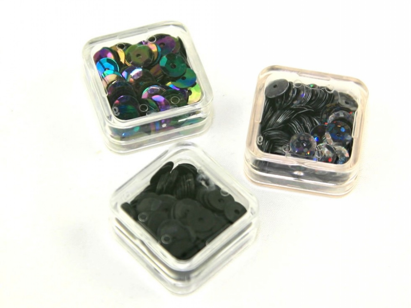 Round Cup Sequins Black/Oil/Hologram