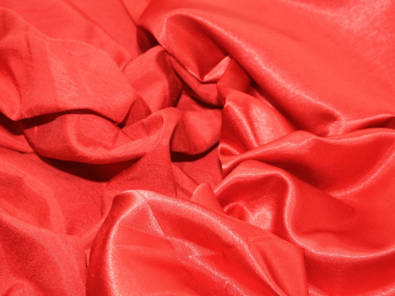 Satin Back Dupion Fabric Red