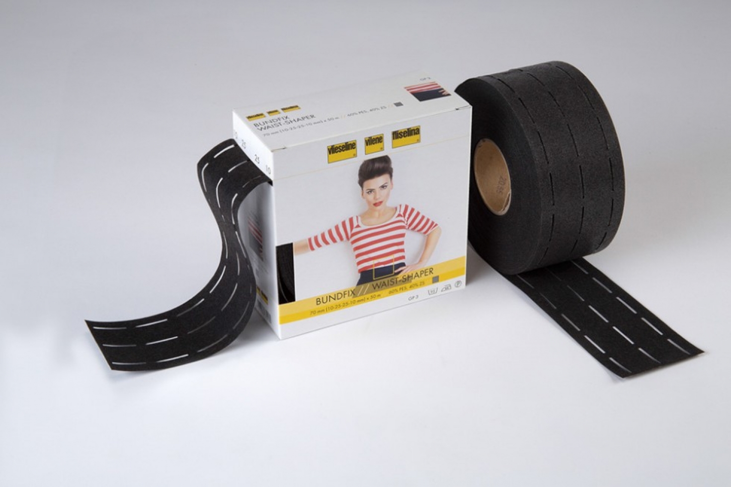Vilene Vlieseline Waist Shaper Firm Fold A Band Waistband Black