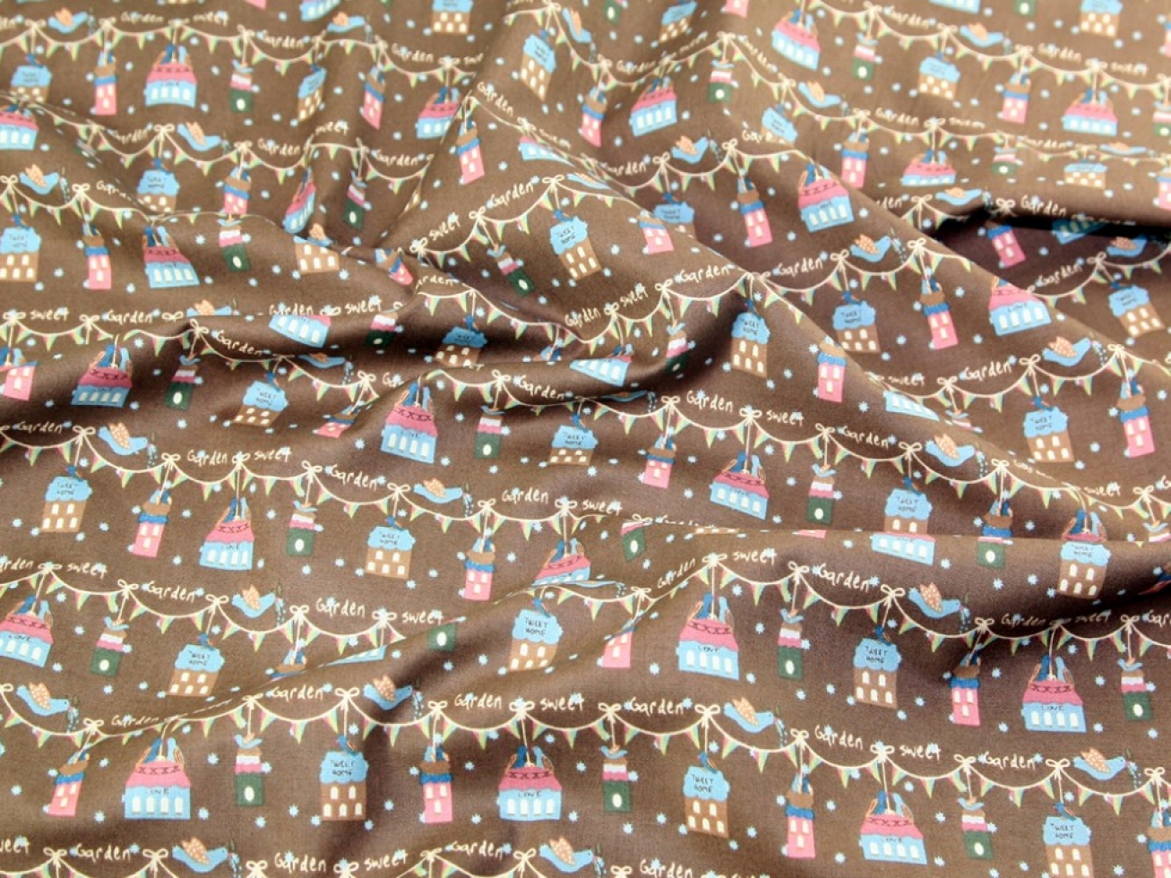 Gutermann 100% Cotton Fabric Brown