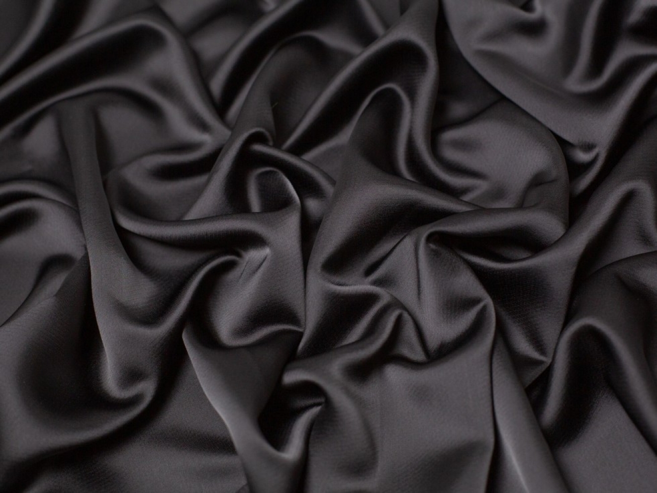 Minerva Core Range Aesha Satin Fabric Black