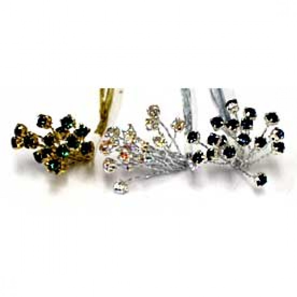 Diamante Bunches Silver/Pale Blue