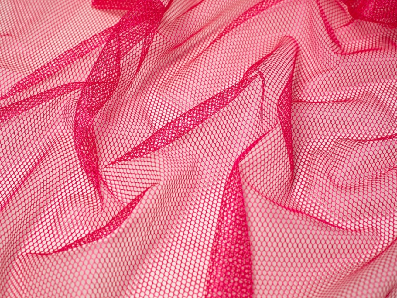 By Annie Pre Cut Piece Stretch Mesh Fabric Lipstick Pink