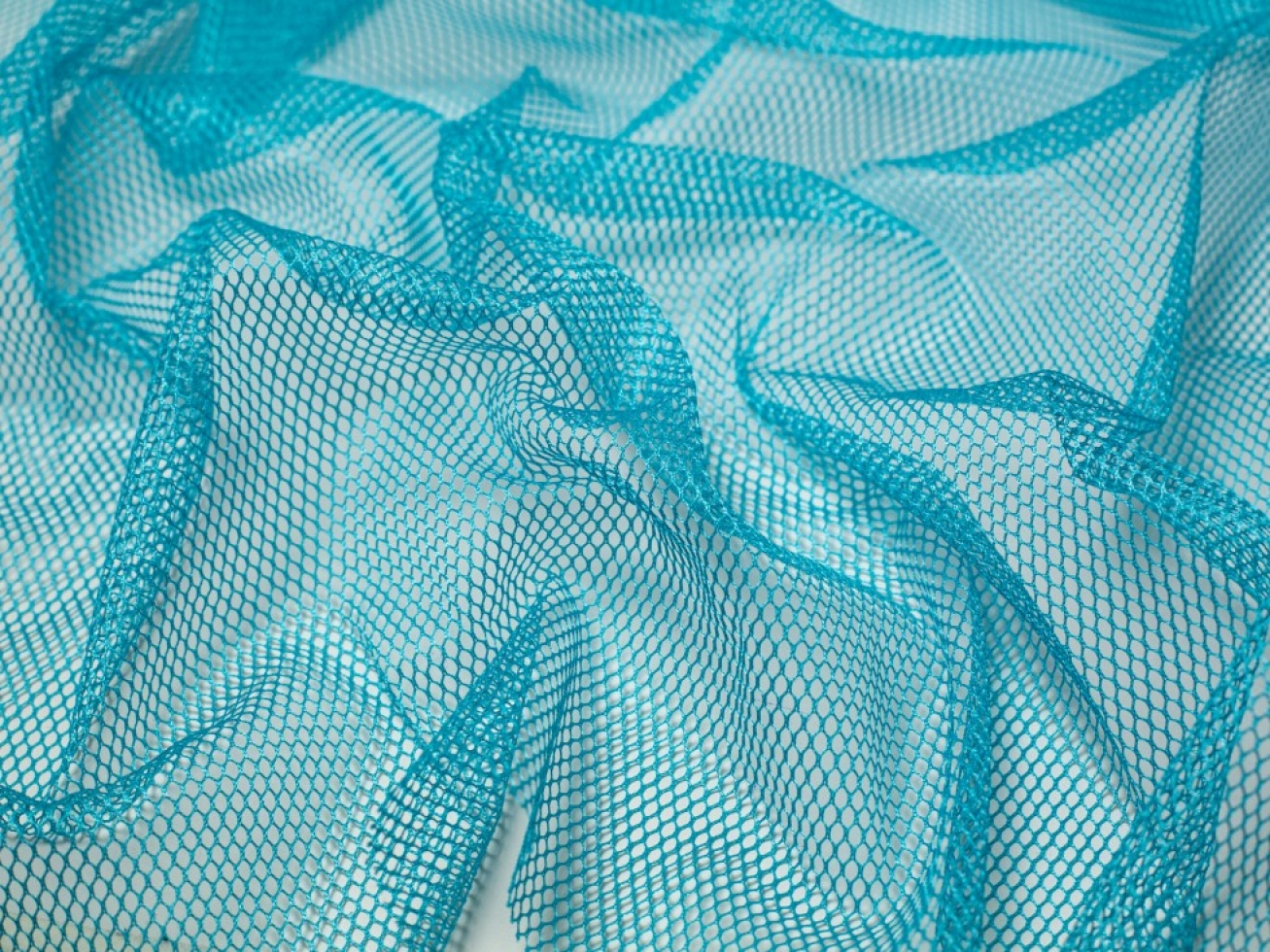 By Annie Pre Cut Piece Stretch Mesh Fabric Parrot Blue