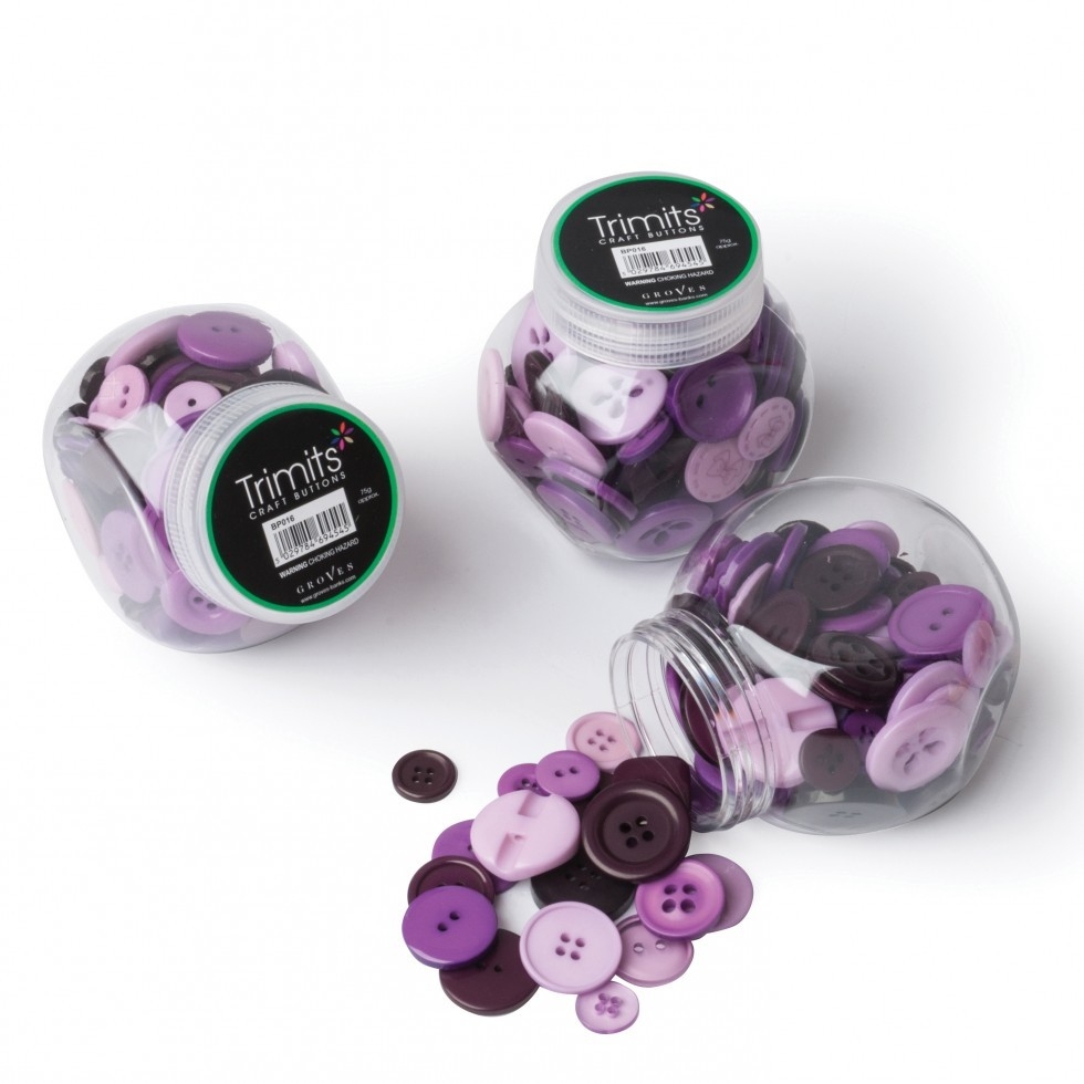 Trimits Jar of Buttons Assorted Purple