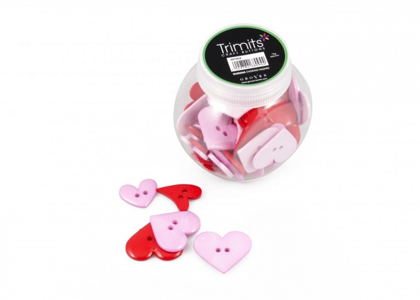 Trimits Jar of Buttons Assorted Hearts