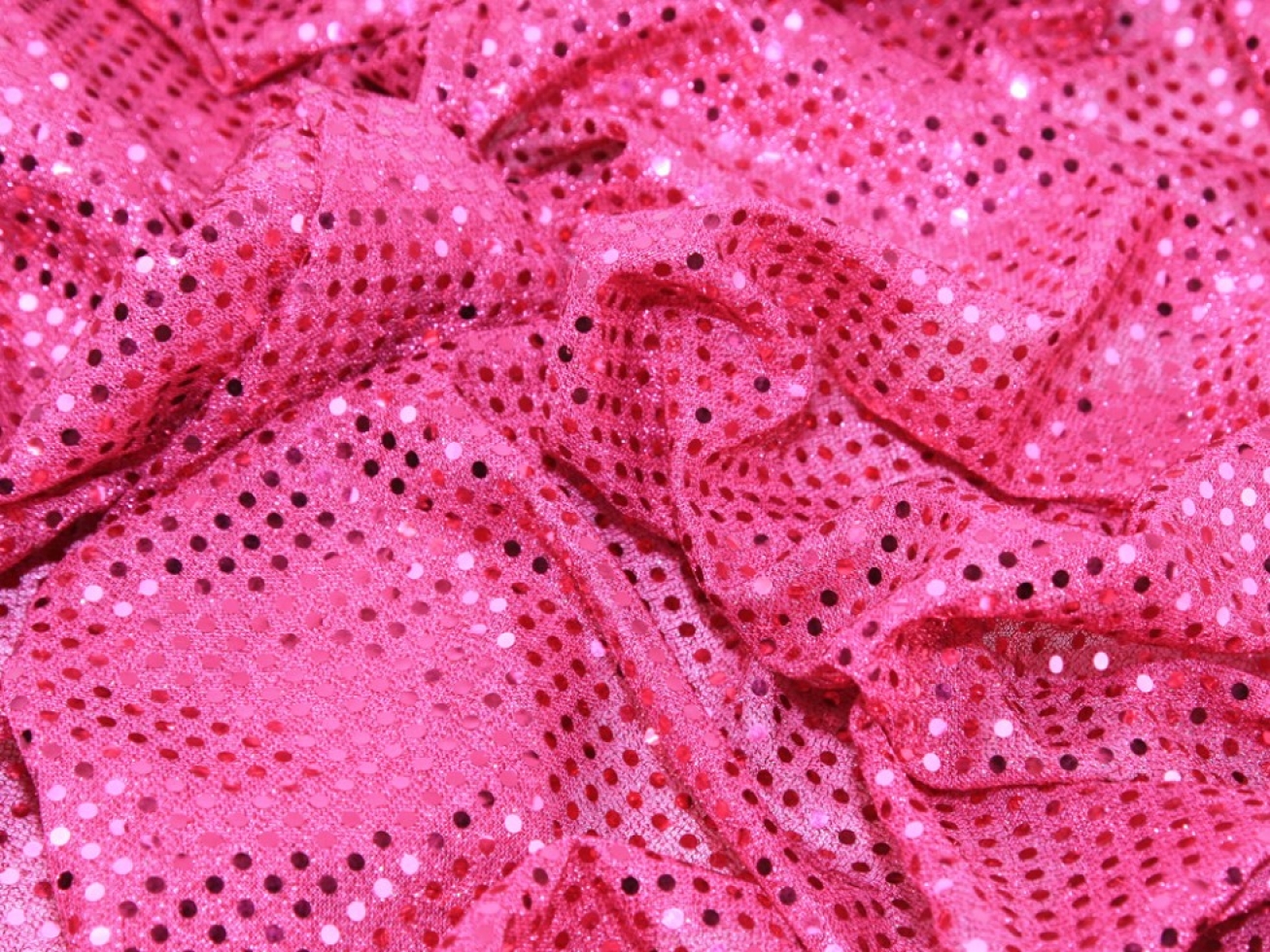Sequin Stretch Knit Fabric Cerise Pink