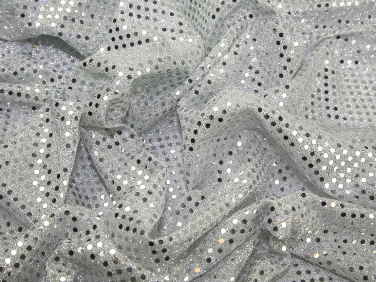 Sequin Stretch Knit Fabric Silver