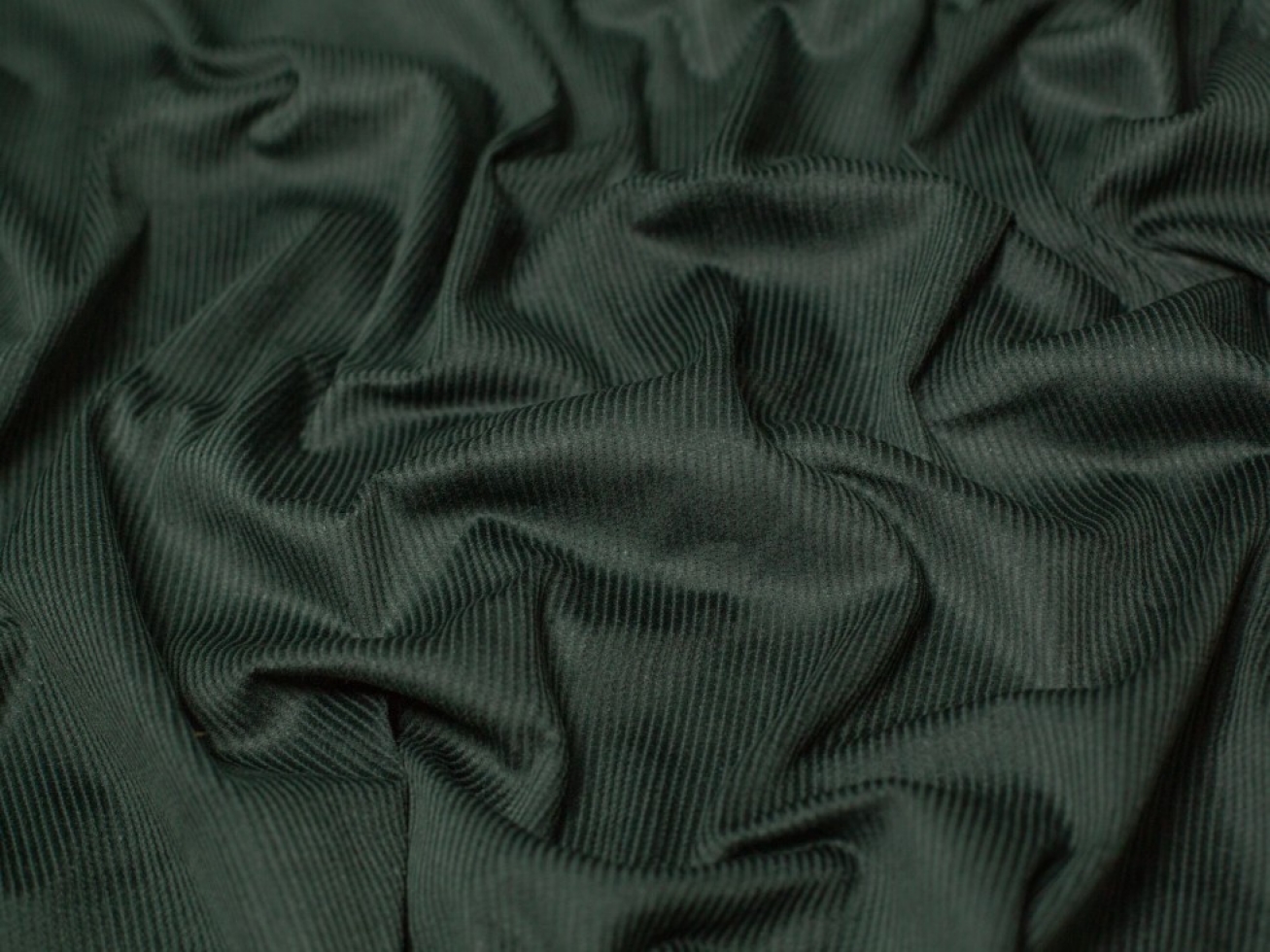 Minerva Core Range 8 Wale Cotton Corduroy Fabric Bottle Green