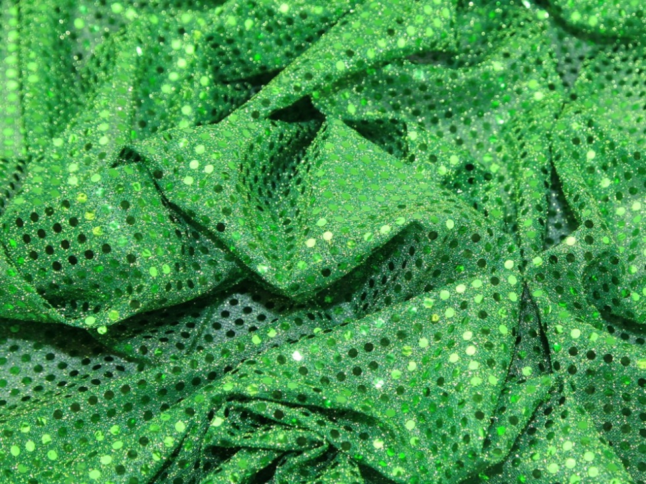 Sequin Stretch Knit Fabric Emerald Green