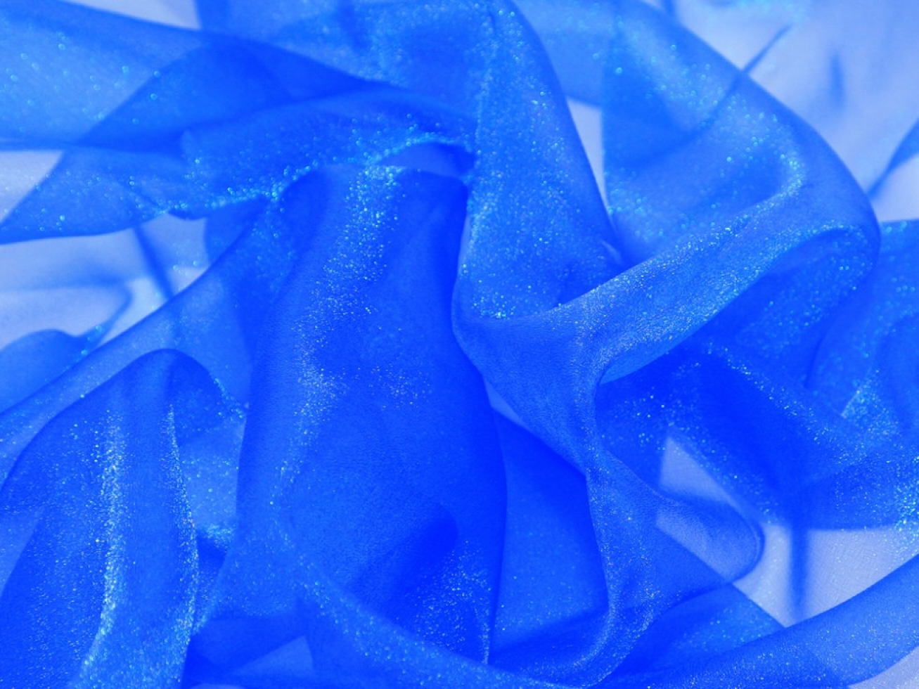 Crystal Organza Fabric Royal Blue