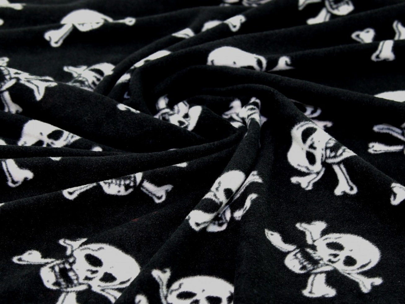 Polar Fleece Fabric Black & White
