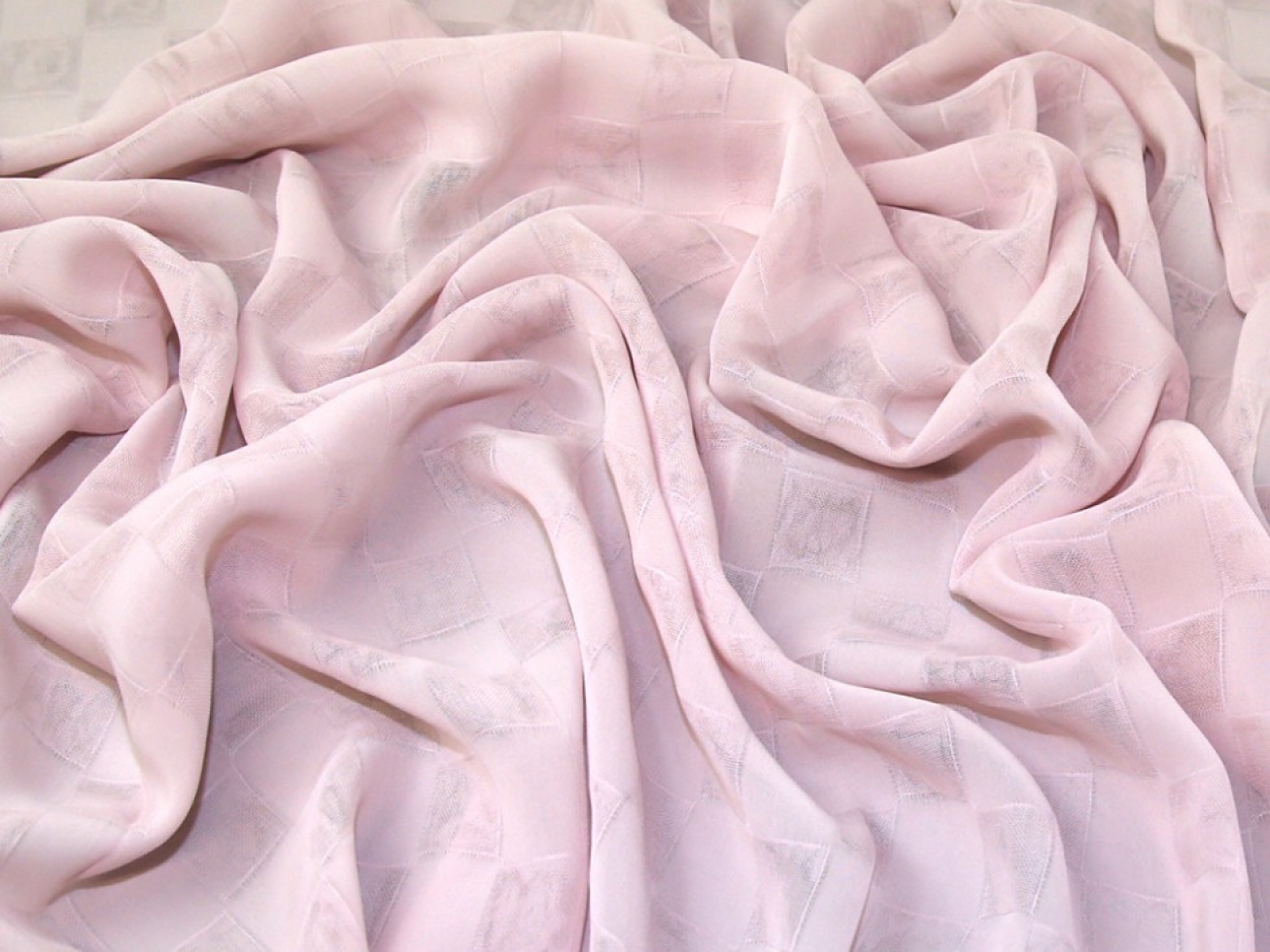 Squares Voile Fabric Rose Pink