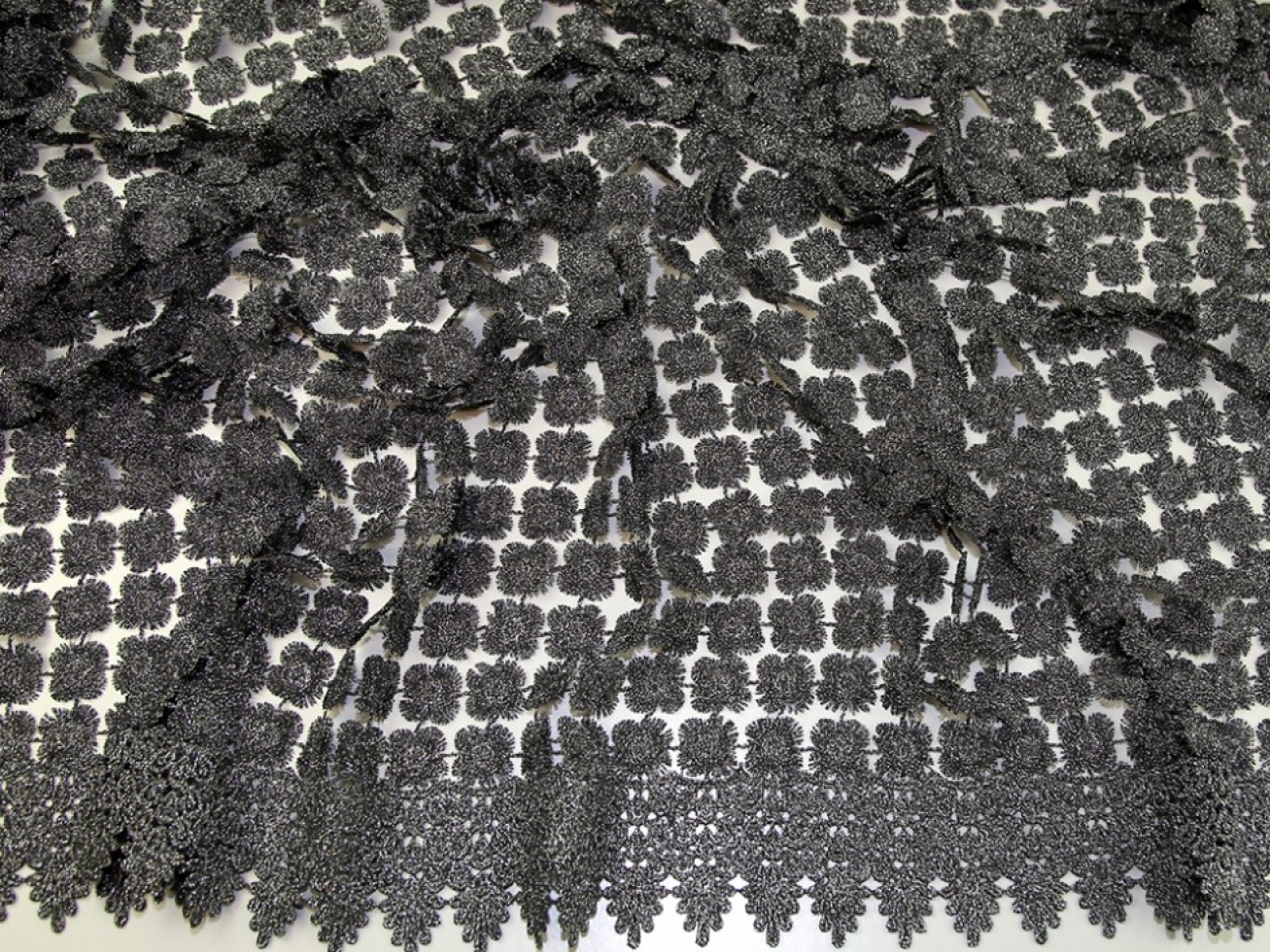 Metallic Lace Fabric Black