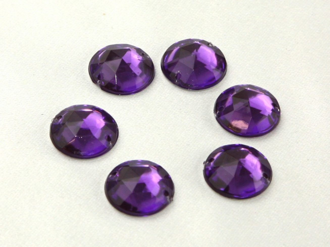 Round Acrylic Jewels Purple