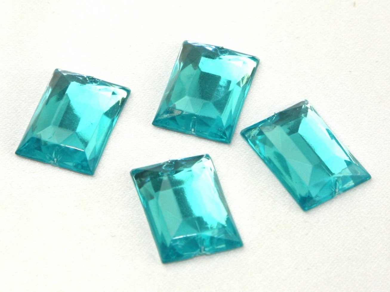 Rectangle Acrylic Jewels Turquoise Blue