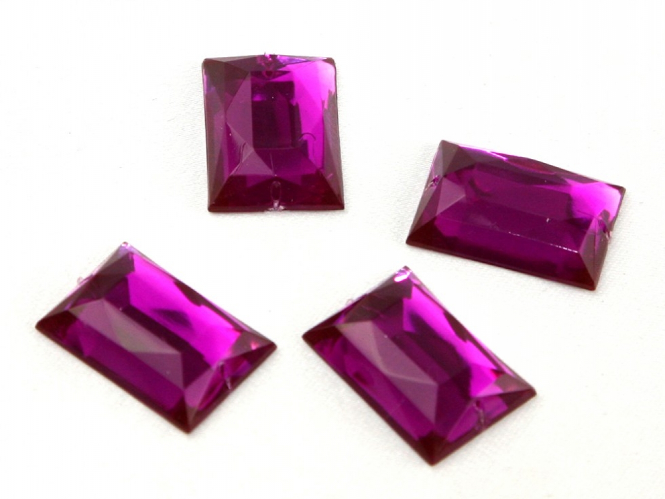 Rectangle Acrylic Jewels Fuchsia Pink