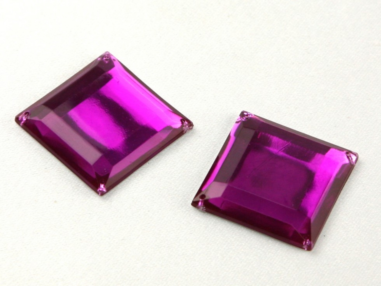 Square Acrylic Jewels Fuchsia Pink