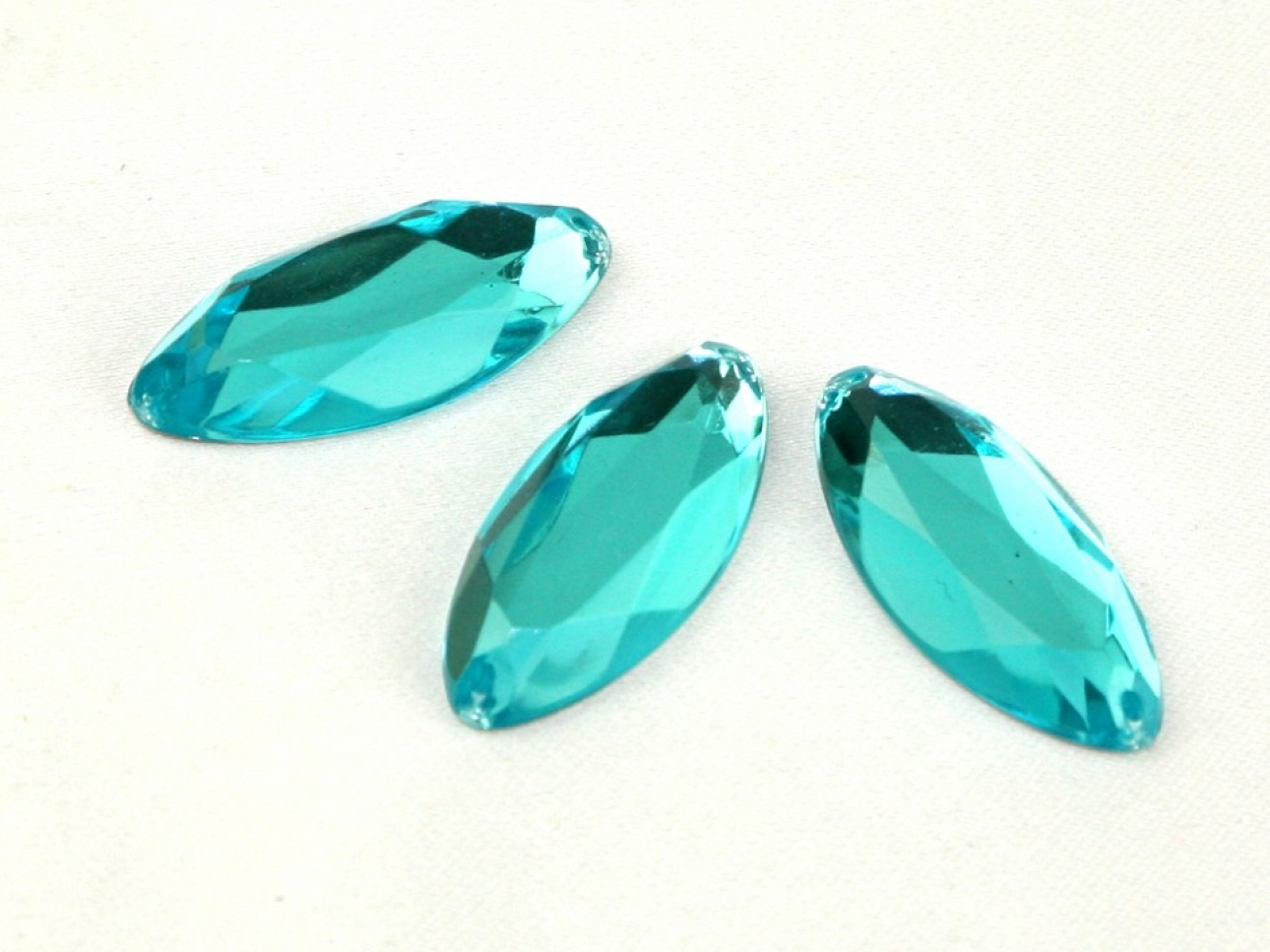 Oblong Acrylic Jewels Turquoise Blue