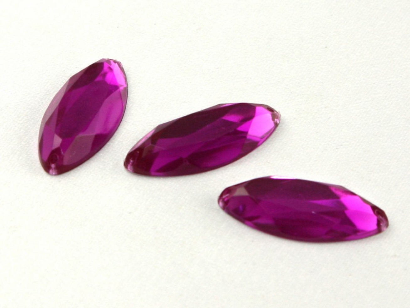 Oblong Acrylic Jewels Fuchsia Pink