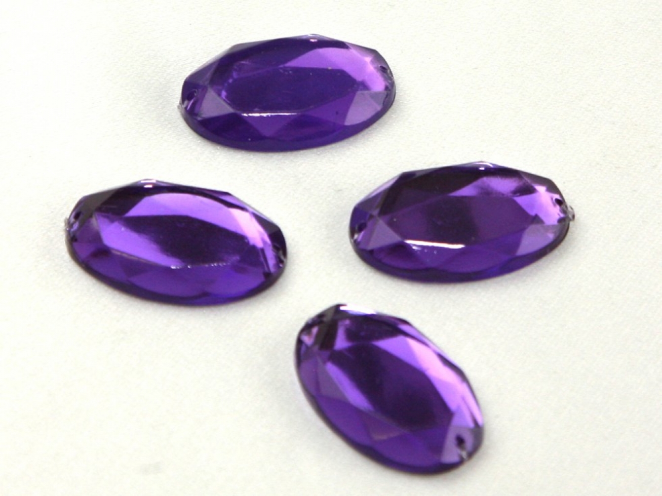 Oval Acrylic Jewels Purple