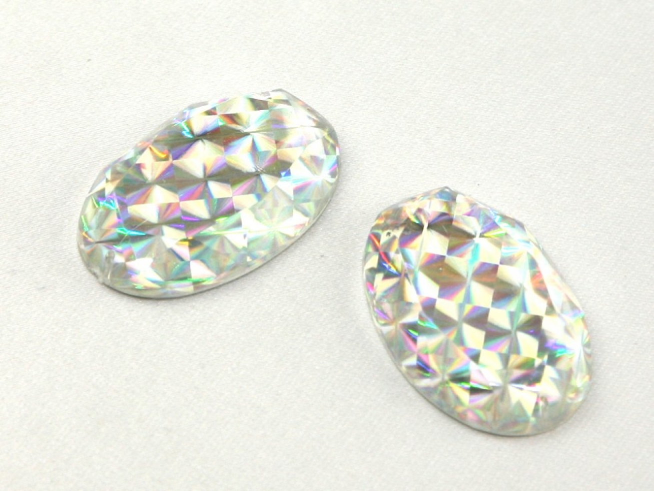 Oval Acrylic Jewels Crystal AB