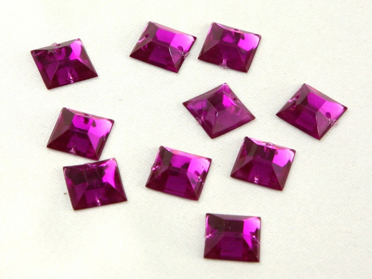 Square Acrylic Jewels Fuchsia Pink