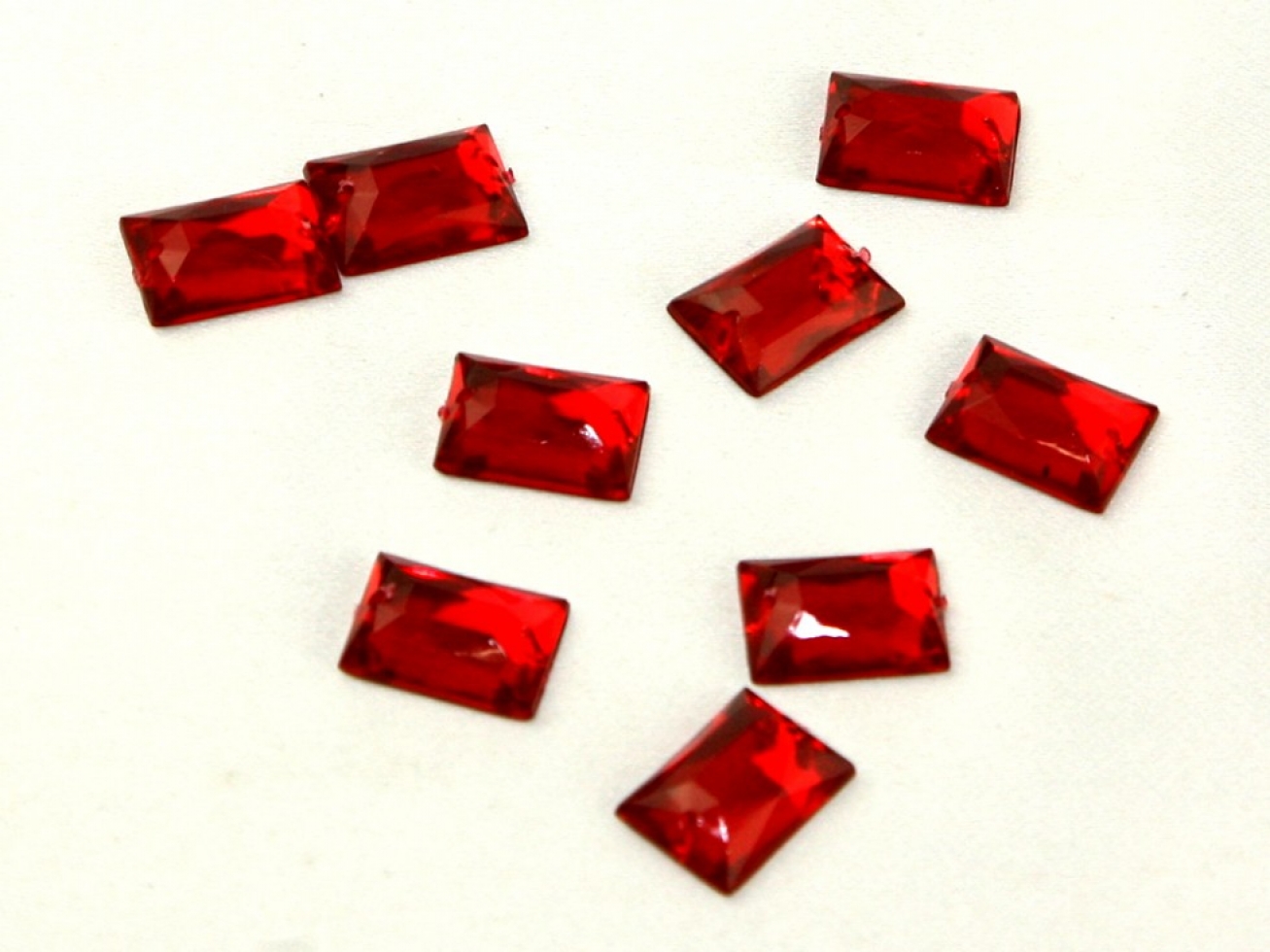 Rectangle Acrylic Jewels Red