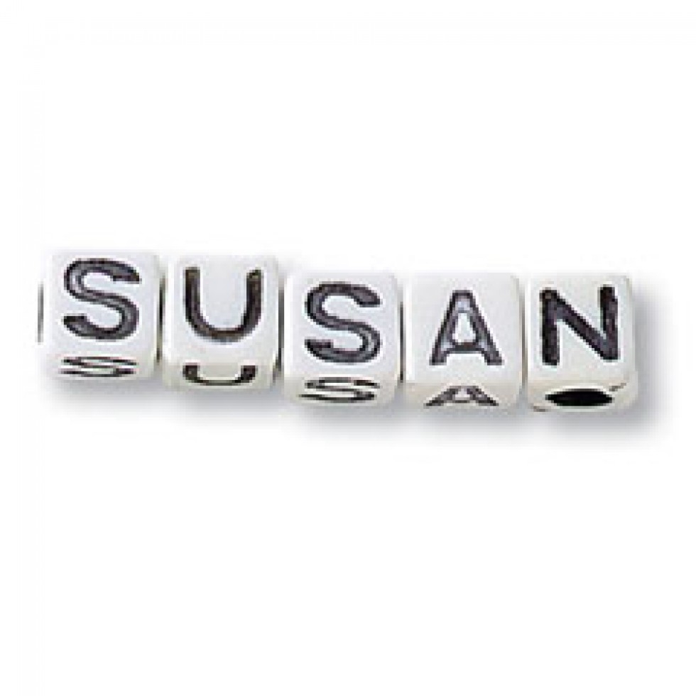 Trimits Alphabet Letter Beads Black & White