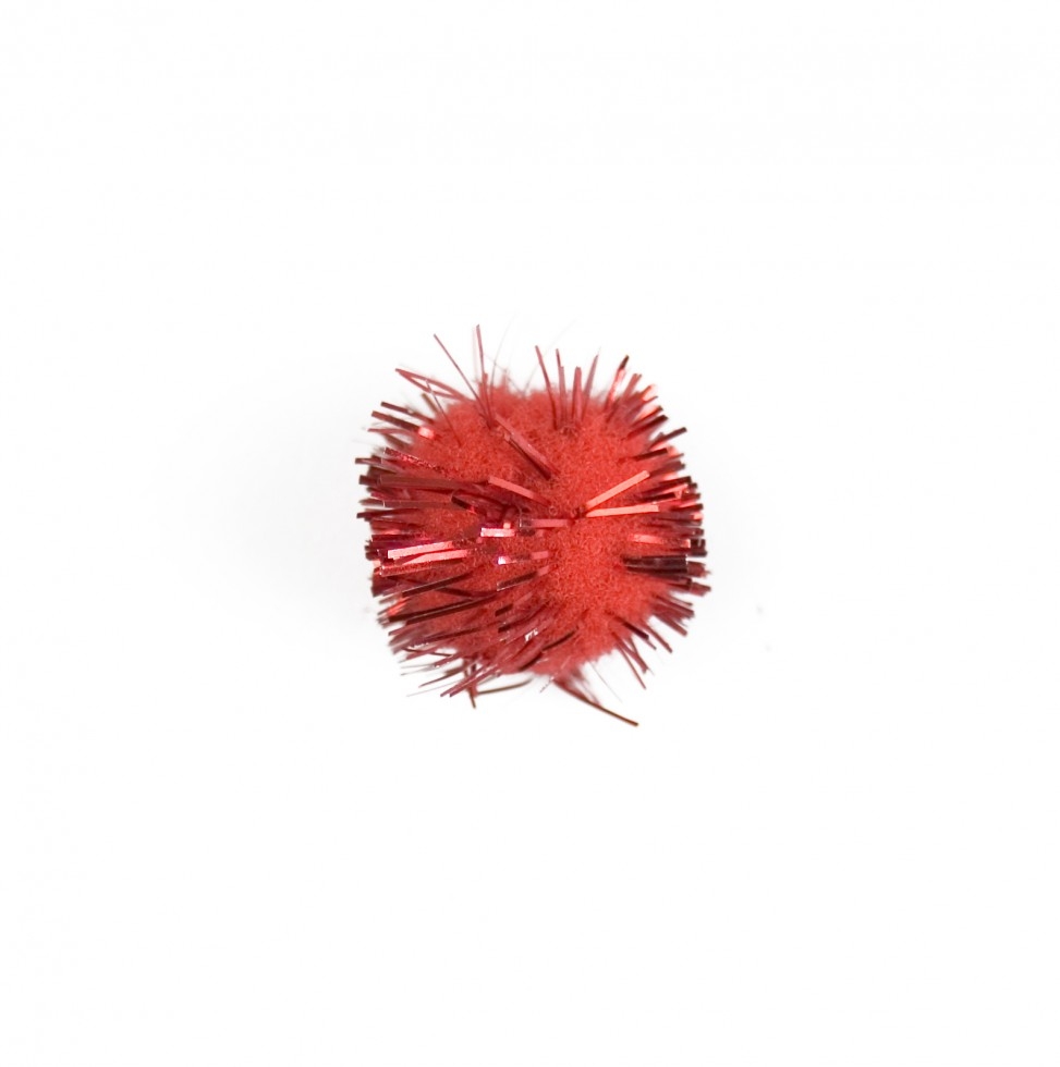 Craft Factory Glitter Pom Poms Red