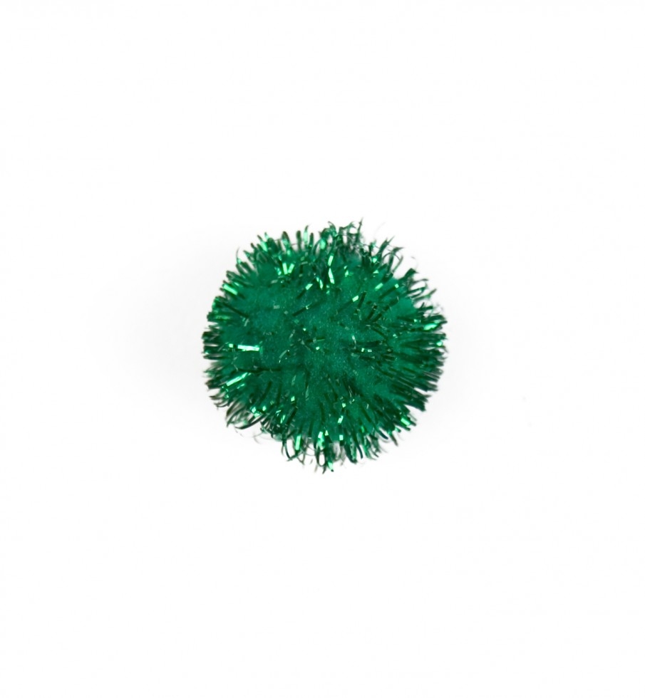 Craft Factory Glitter Pom Poms Green
