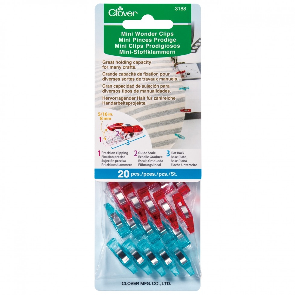 Clover Mini Wonder Clips Assorted Colours