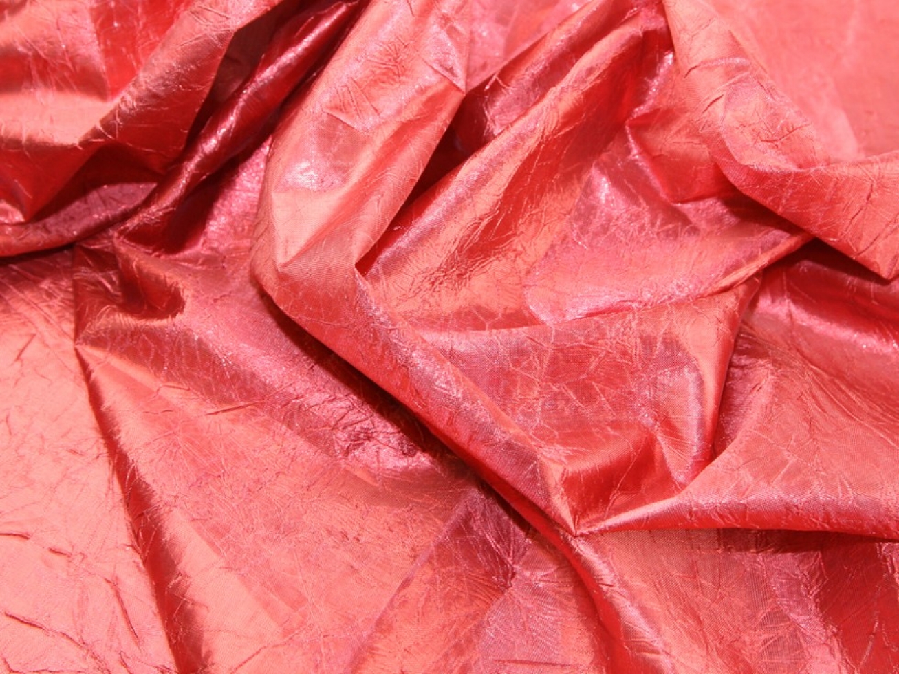 Crushed Metallic Lame Fabric Red