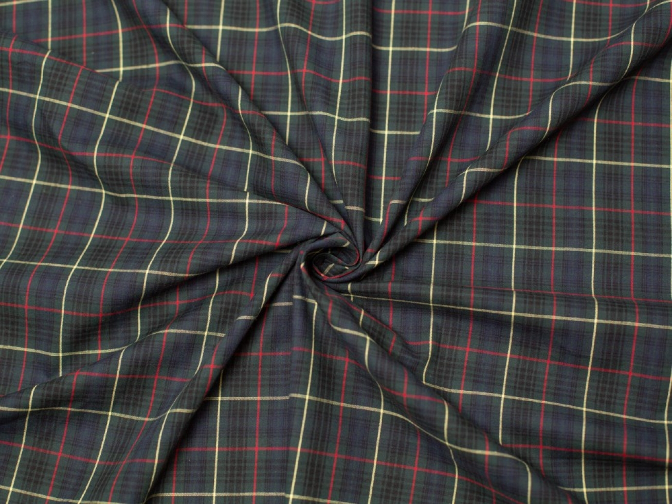 Minerva Core Range 100% Cotton Shirting Fabric Bottle/Navy/Red/Yellow