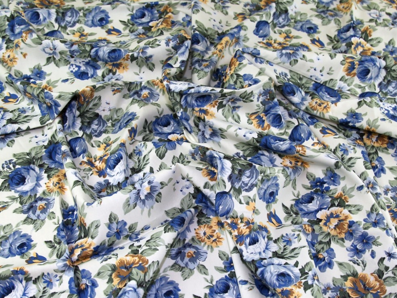 Rose & Hubble 100% Cotton Poplin Fabric Blue