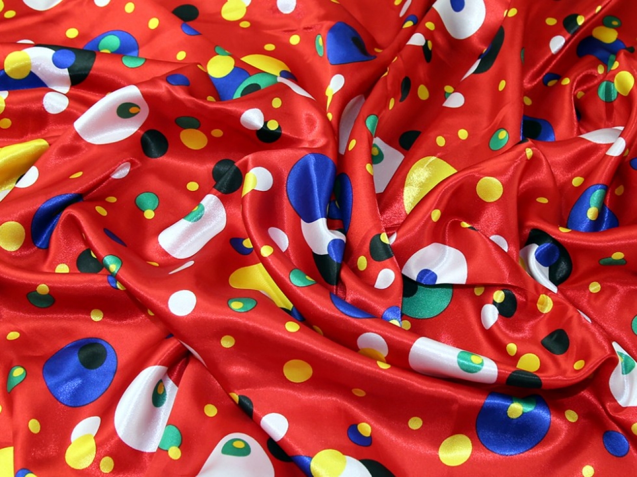 Polyester Satin Fabric Red